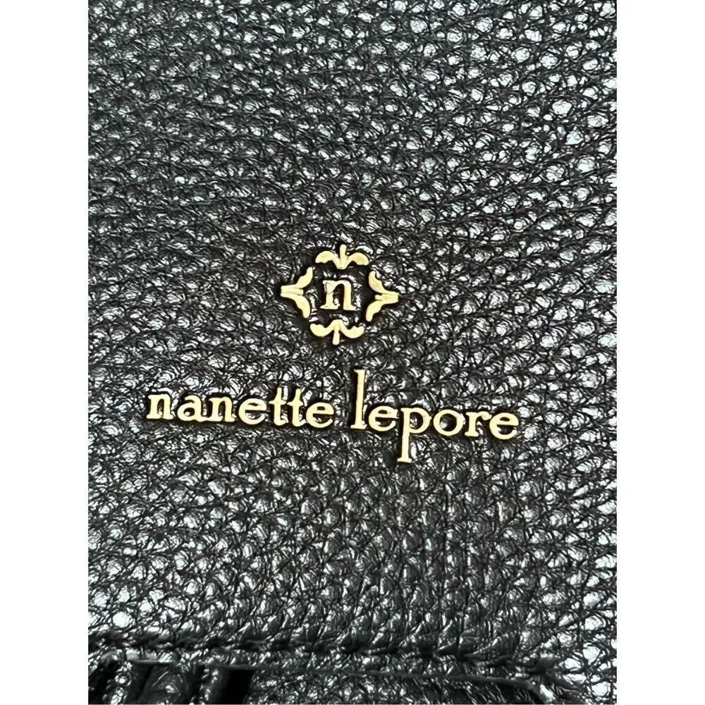 Nanette Lepore Black Pebbled Vegan Leather Backpack